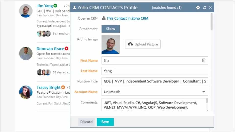 LinkMatch Integration Tool: Streamline LinkedIn Productivity & CRM Sync
